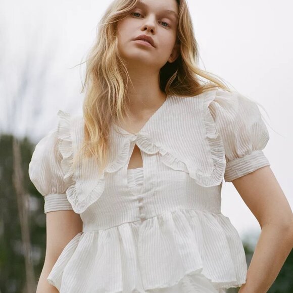 NWT (S) UO Kimchi Blue Collared Blouse - Picture 3 of 9